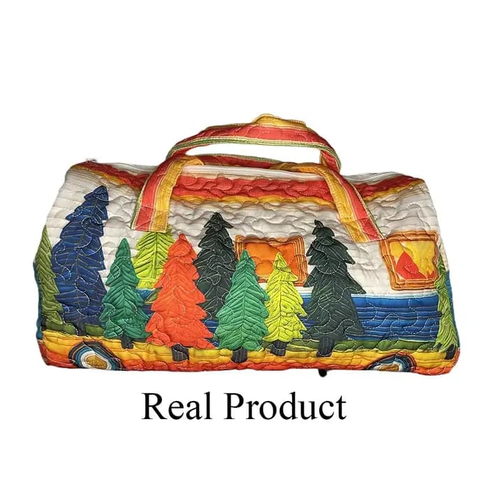 Sac de voyage matelassé imprimé 3D motif cactus floral