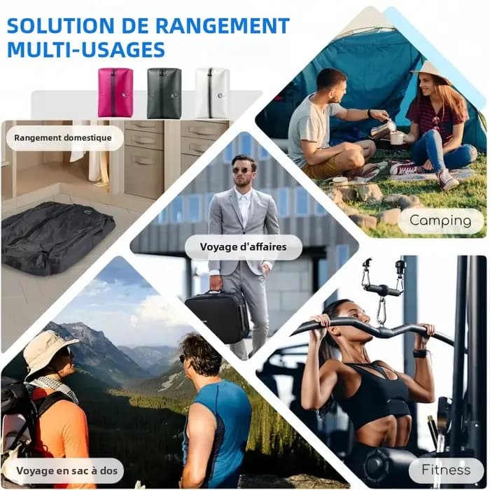 Sacs de rangement sous vide essentiels pour les voyages avec pompe à air
