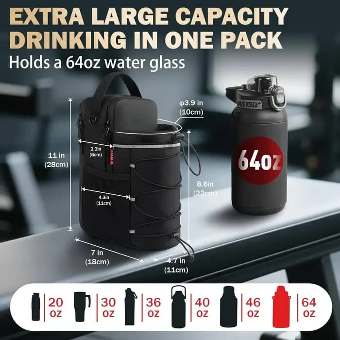 Sac de sport magnétique pour hommes et femmes – Porte-bouteille à bandoulière avec fixation