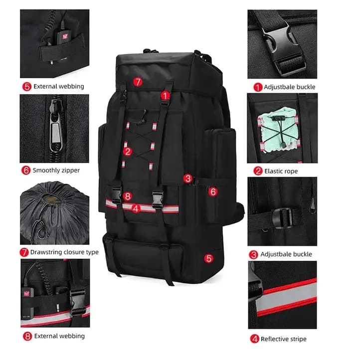 Randonnée Camping sac à dos voyage grand sac à bagages hommes Trekking Sports de plein air Pack Molle