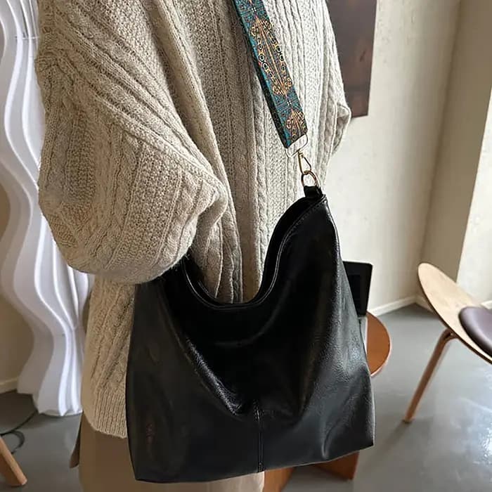 Sac à bandoulière solide vintage pour femme