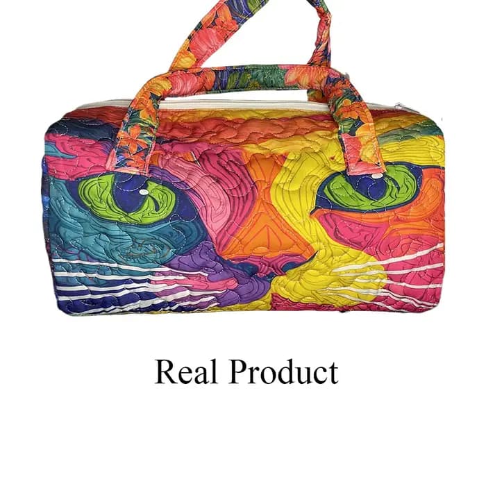 Sac de voyage matelassé imprimé 3D motif cactus floral