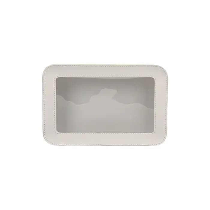 Trousse de Maquillage Portable Grande Capacité Blanche Transparente