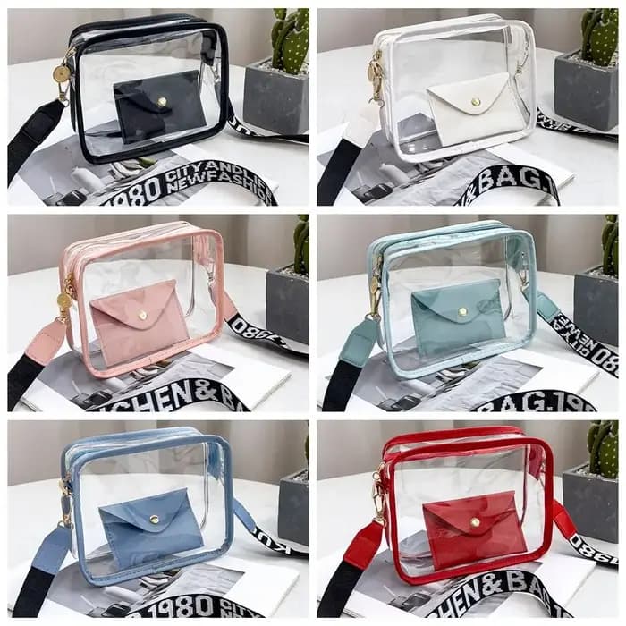 Sac à bandoulière transparent, couleur bonbon, sac enveloppe, sac en PVC, petit sac carré, grande capacité, sac à bandoulière pour le shopping