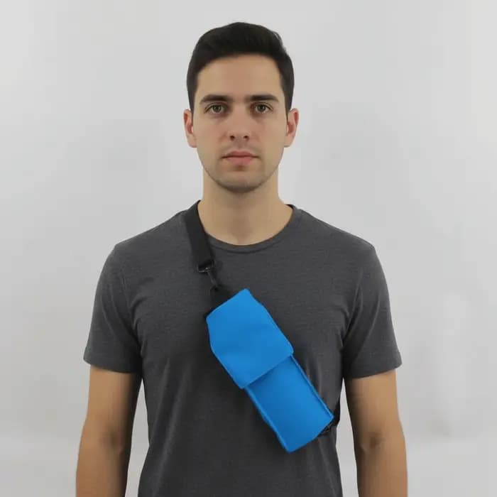 Mini sac à bandoulière vertical en toile de couleur unie pour téléphone portable