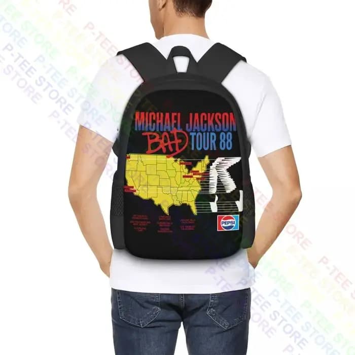 Michael Jackson Mauvais tour 1988. P-1170Backpack Sac à chaussures grande capacité personnalisé