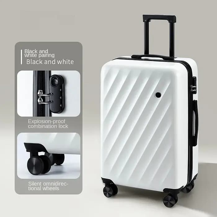 Valise à roulettes grande capacité 24 pouces avec roues multidirectionnelles silencieuses et serrure à combinaison, valise cabine