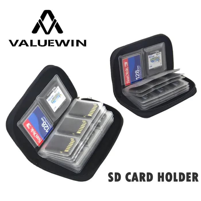 Sac de rangement pour carte mémoire, étui de transport, portefeuille à 22 emplacements pour CF/SD/Mi