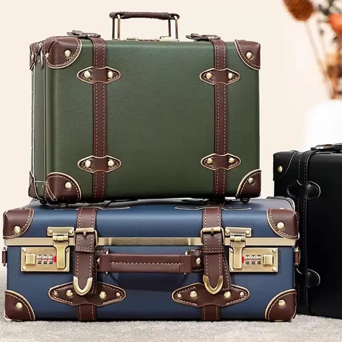 Bagage à main rétro 16 pouces 20 × 30 × 40 valises de voyage à cadre en aluminium valise à mot de passe 20 "porte-bagages 12" étui à cosmétiques