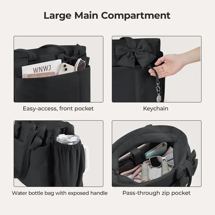 BAGSMART sac fourre-tout d'école pour femmes grande capacité messager sac à bandoulière collège travail déplacements sac à main pour ordinateur portable Durable