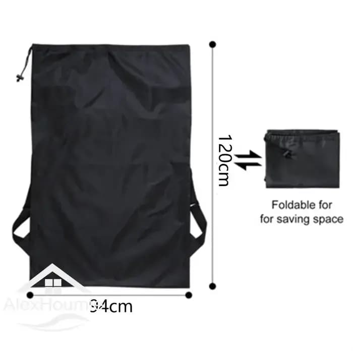 Sac à linge extra large noir et bleu avec ficelle de proximité