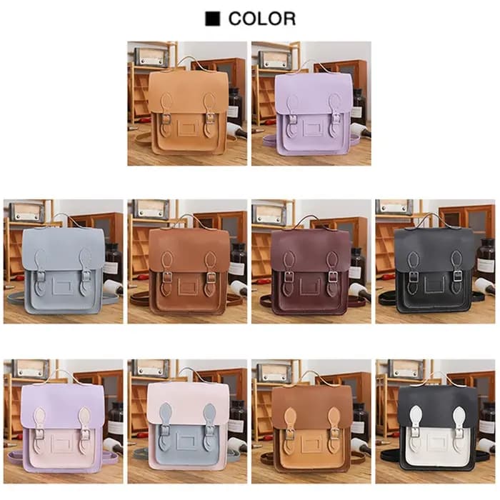 Sac à Dos Vintage Fait à la Main en Cuir PU de Grande Capacité