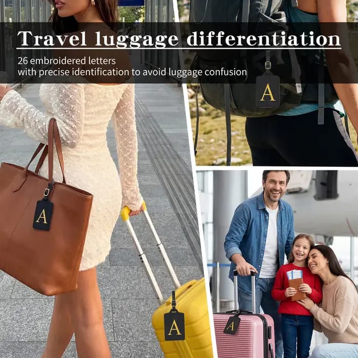 Étiquette à bagages personnalisée avec 26 lettres
