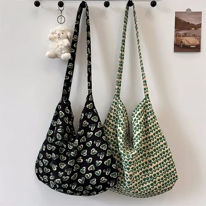 Sac à bandoulière en toile florale pour femmes