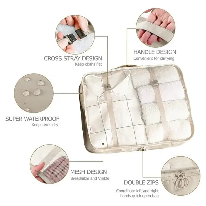 Sacs de rangement de voyage BSEVB - Ensemble de 7 pièces - Bagages portables pour un tri efficace des vêtements