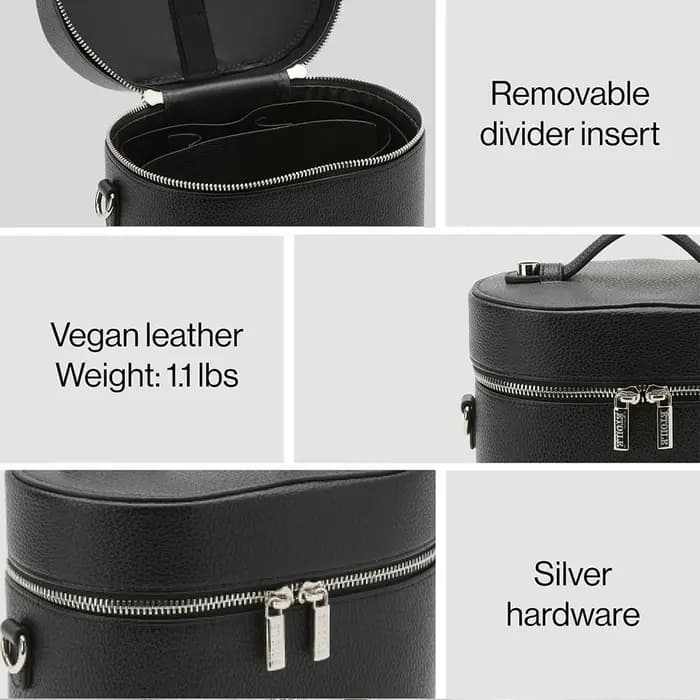 Sac cosmétique en cuir PU personnalisé avec nom : simple