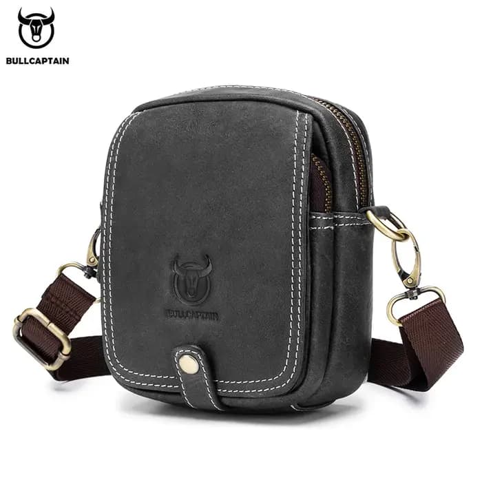 BULLCAPTAIN décontracté hommes messager sacs à bandoulière Premium YKK poche à glissière lisse en cu