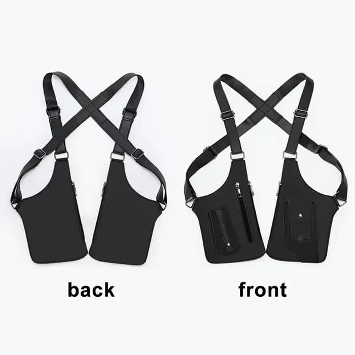Sac de poitrine en cuir PU avec sangle réglable