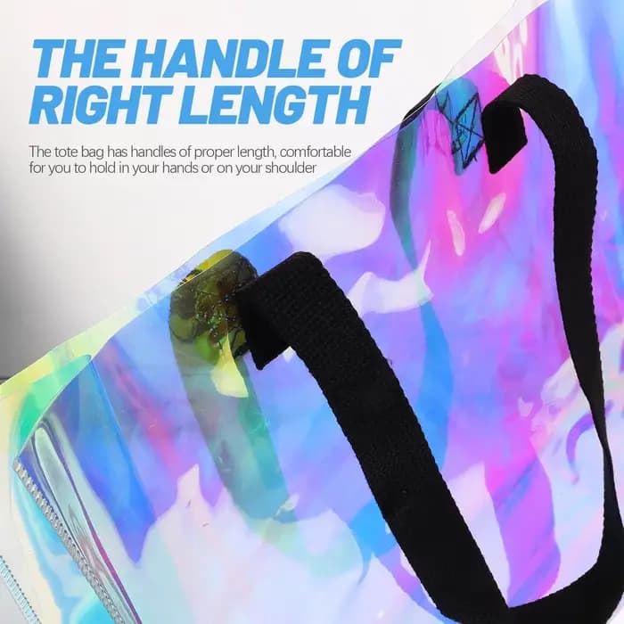 Sac transparent irisé PVC imperméable Shopping épaule sac à main holographique Portable travail plage décontracté