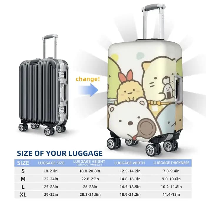 Housse de protection personnalisée pour bagages Sumikko Gurashi Anime