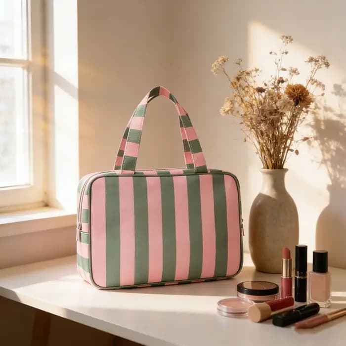 Sac de voyage élégant grande capacité pour cosmétiques – Idéal pour les voyages d'affaires et usage quotidien – Spacieux et en polyester – Cadeau parfait
