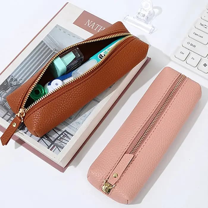 Pochette à stylos personnalisée en cuir PU tendance
