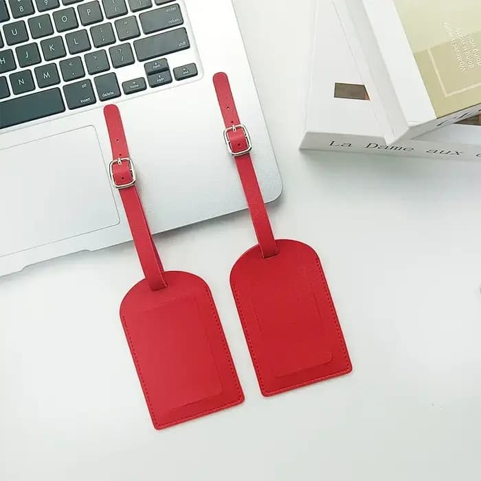 Étiquette d'identification de bagage en cuir PU pour valise