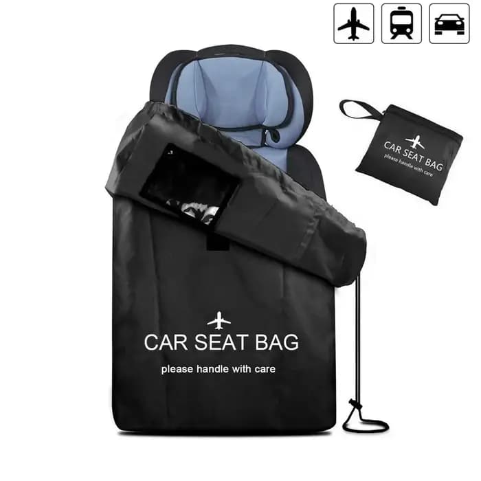Noir pour avion porte vérifier sac grand pour poussette siège de voiture sac de rangement bébé poussette sac poussette couverture landau sac de voyage