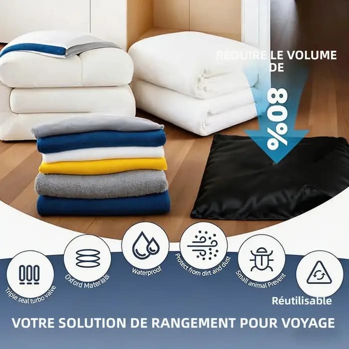 Sac de compression portable enroulable en tissu Oxford