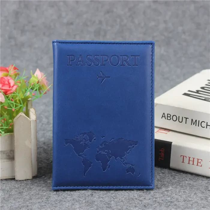 Couverture de passeport en cuir PU pour hommes et femmes, organisateur, porte-carte de protection, c