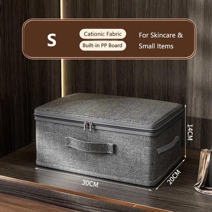 Boîte de rangement pliable avec fermeture éclair et couvercle, grande capacité, pour vêtements, coue