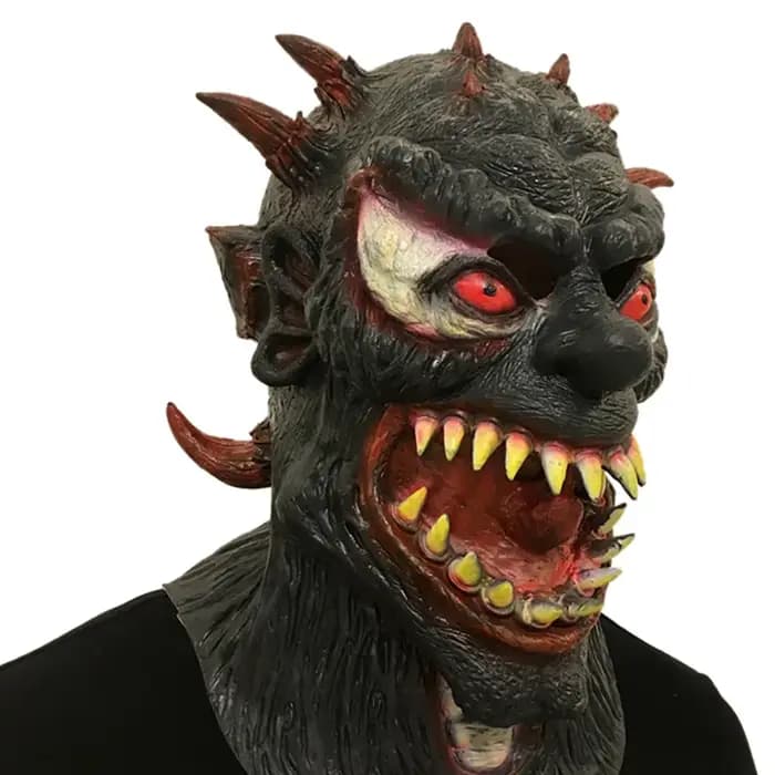 Masque de Diable Rouge en Latex Réaliste - Accessoire de Costume Horreur Réaliste