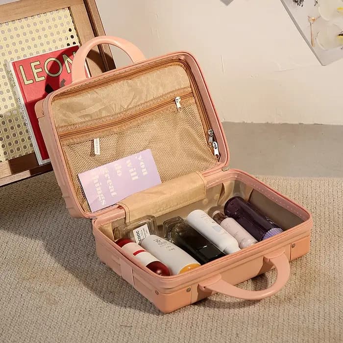 Boîte de maquillage rétro pour femme, valise portable, sac à cosmétiques, voyage Electrolux, valise de transport, 14 pouces