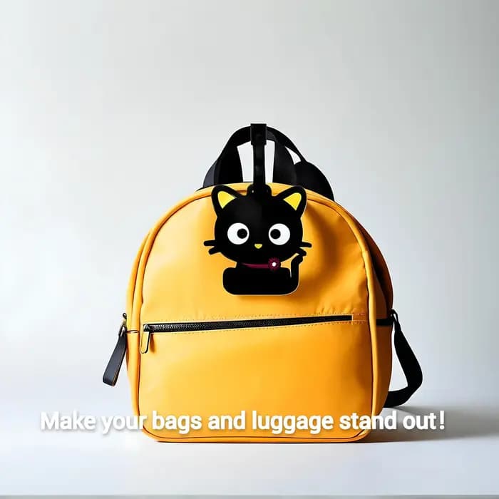 Étiquette de bagage portable motif animaux mignons (chat