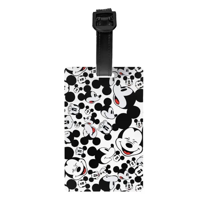 Étiquette de bagage personnalisée M-Mouse pour valises, étiquettes de bagage tendance, dessins animés, anime, avec protection de la vie privée et porte-carte d'identité