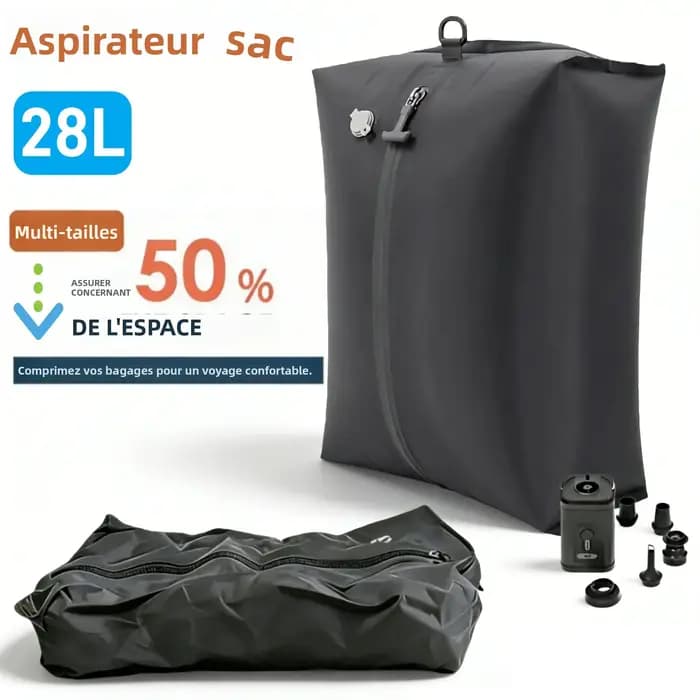 Sac de compression sous vide Ryanair 28L avec pompe électrique