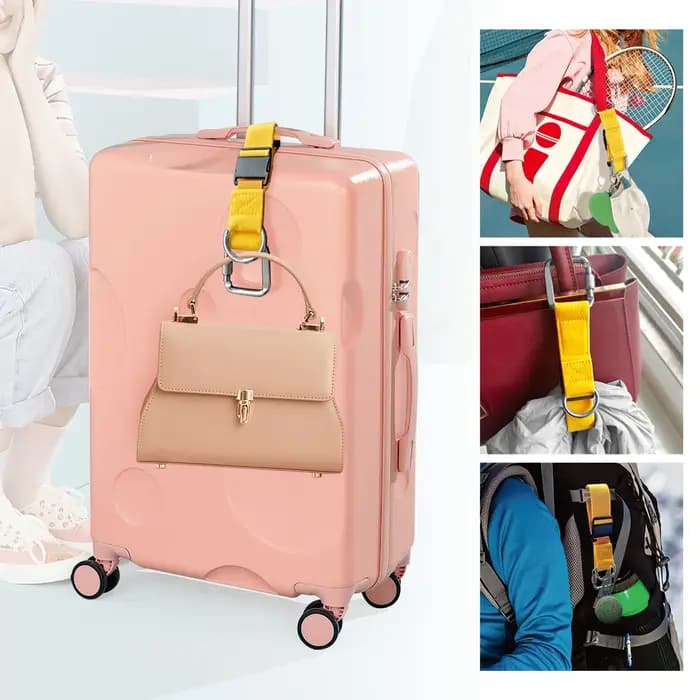 Sangles de bagages réglables avec mousquetons carrés et crochets annulaires pour vêtements et valises