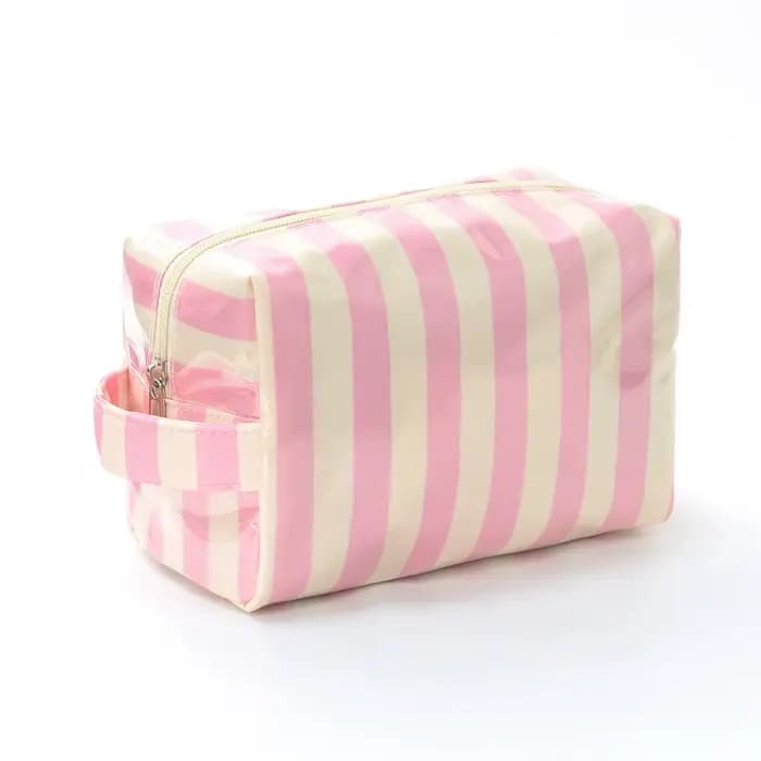 1 trousse de toilette rayée - Sac de rangement pour voyages d'affaires - Portable et décontracté - I