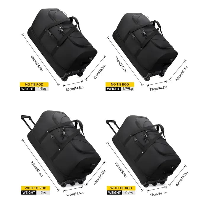 Sac de voyage trolley multifonctionnel pour hommes