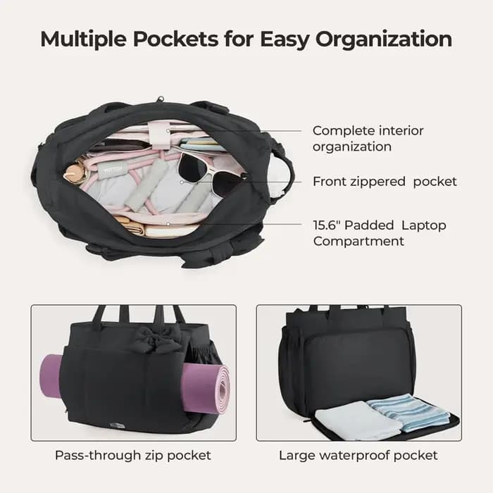 BAGSMART sac fourre-tout d'école pour femmes grande capacité messager sac à bandoulière collège travail déplacements sac à main pour ordinateur portable Durable