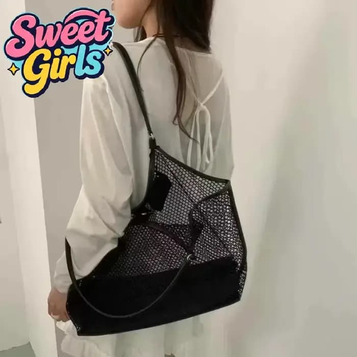 Femmes grande capacité maille plage voyage sac à bandoulière décontracté Shopper fourre-tout