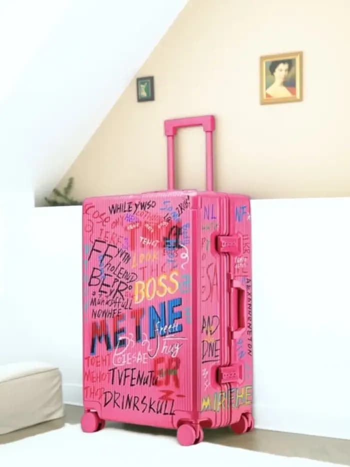 Bagage personnalisable-valise trolley design peinte à la main avec serrure TSA