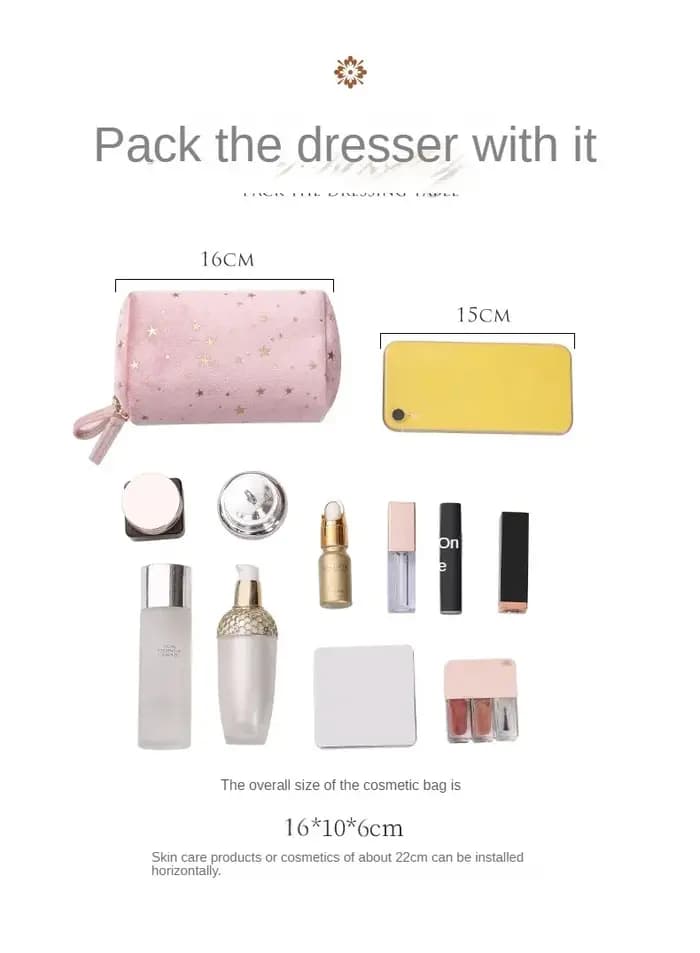 Trousse de maquillage en velours pour fille