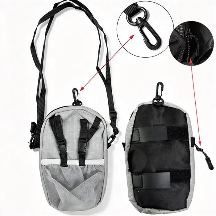 Porte-bouteille d'eau, poche pour téléphone, sangle réglable étanche, sac à dos en nylon, pochette à