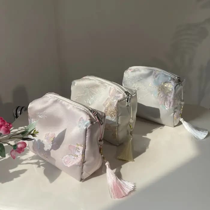 Sac à cosmétiques élégant à fleurs pour femmes
