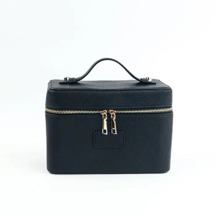 Sac à cosmétiques en cuir pu avec nom personnalisé, avec rangement zoné et trousse de toilette de gr