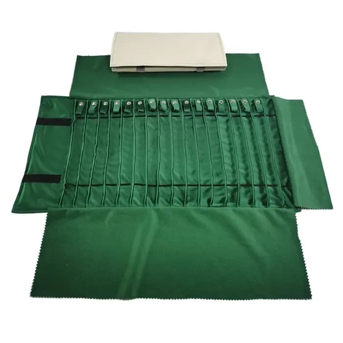 Organisateur de bijoux de voyage en cuir blanc, rouleau pliable, étui à bijoux pour Bracelet, collie