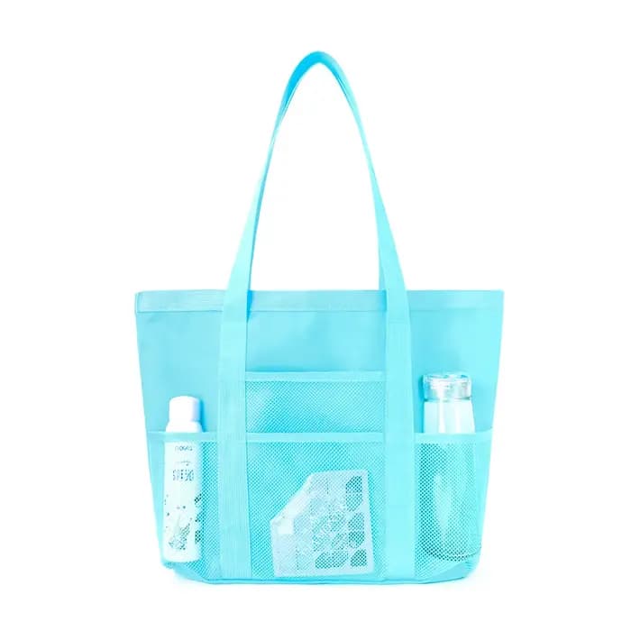 Sac de plage grande capacité en maille avec poches
