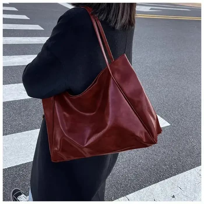 Sac fourre-tout en cuir PU souple pour femme