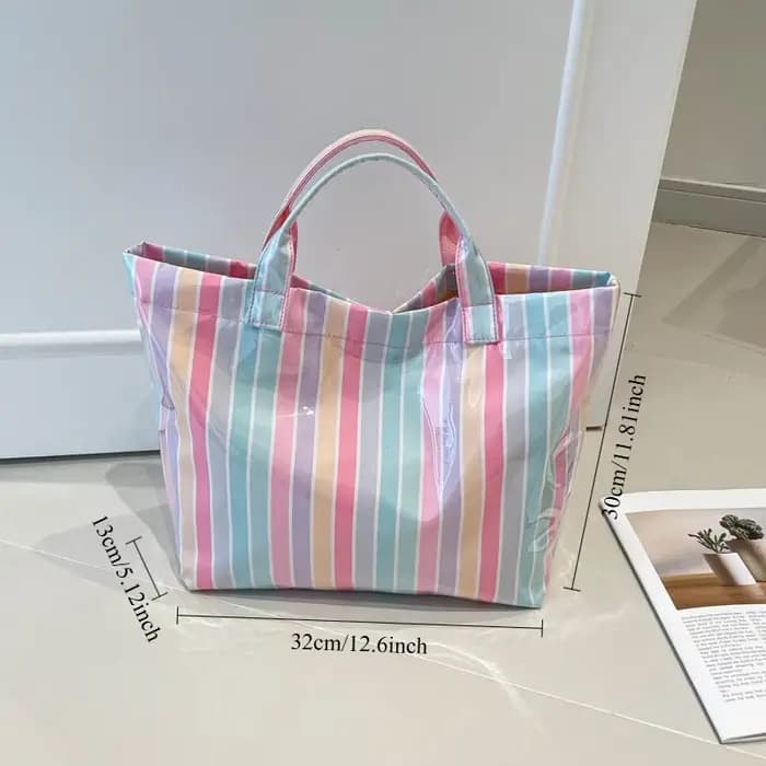 Sac fourre-tout rayé tendance pour femme